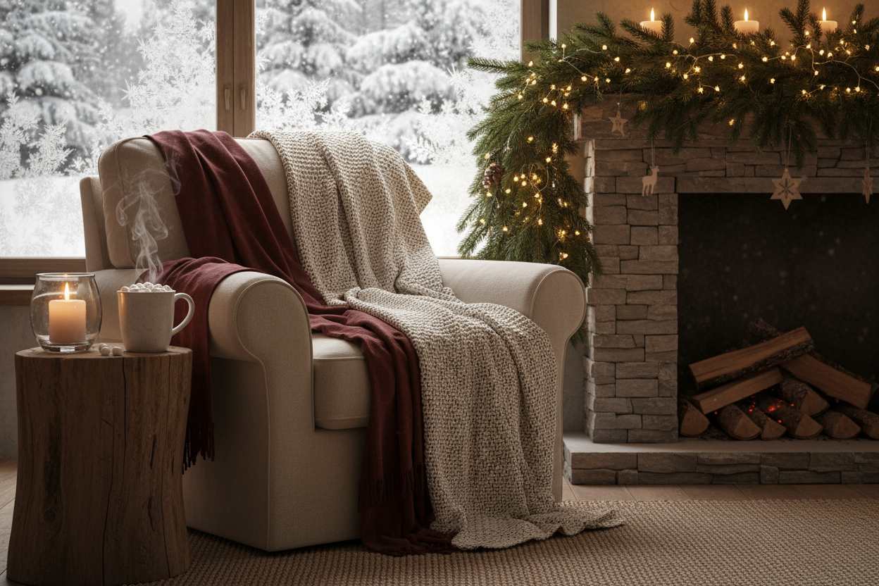 cozy winter christmas vibe